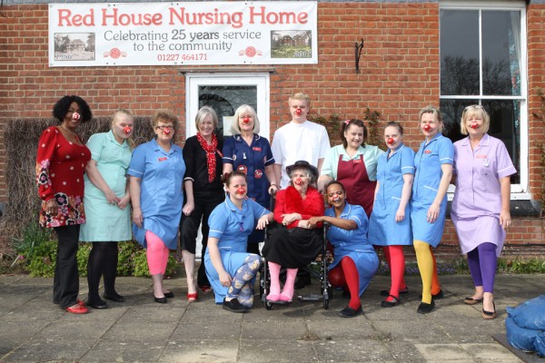 Our resident Gina Gosden is joined by the staff to show off their Red Noses and colourful leggings!